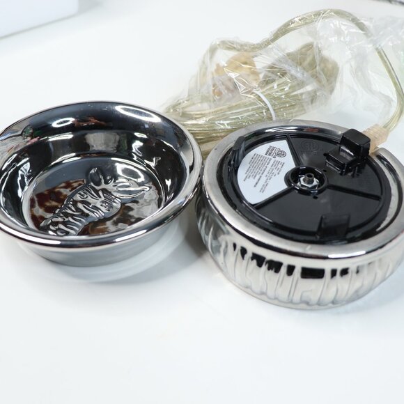 Pink Zebra Gunmetal Wax Warmer Pot and 2 Fragrant Sprinkles NIB - Picture 4 of 6